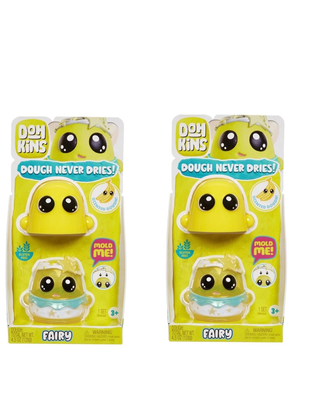Doh Kins Fairy Dough 2 Pack Scented - Bright Yellow Character Toy- DIY Kids Gift